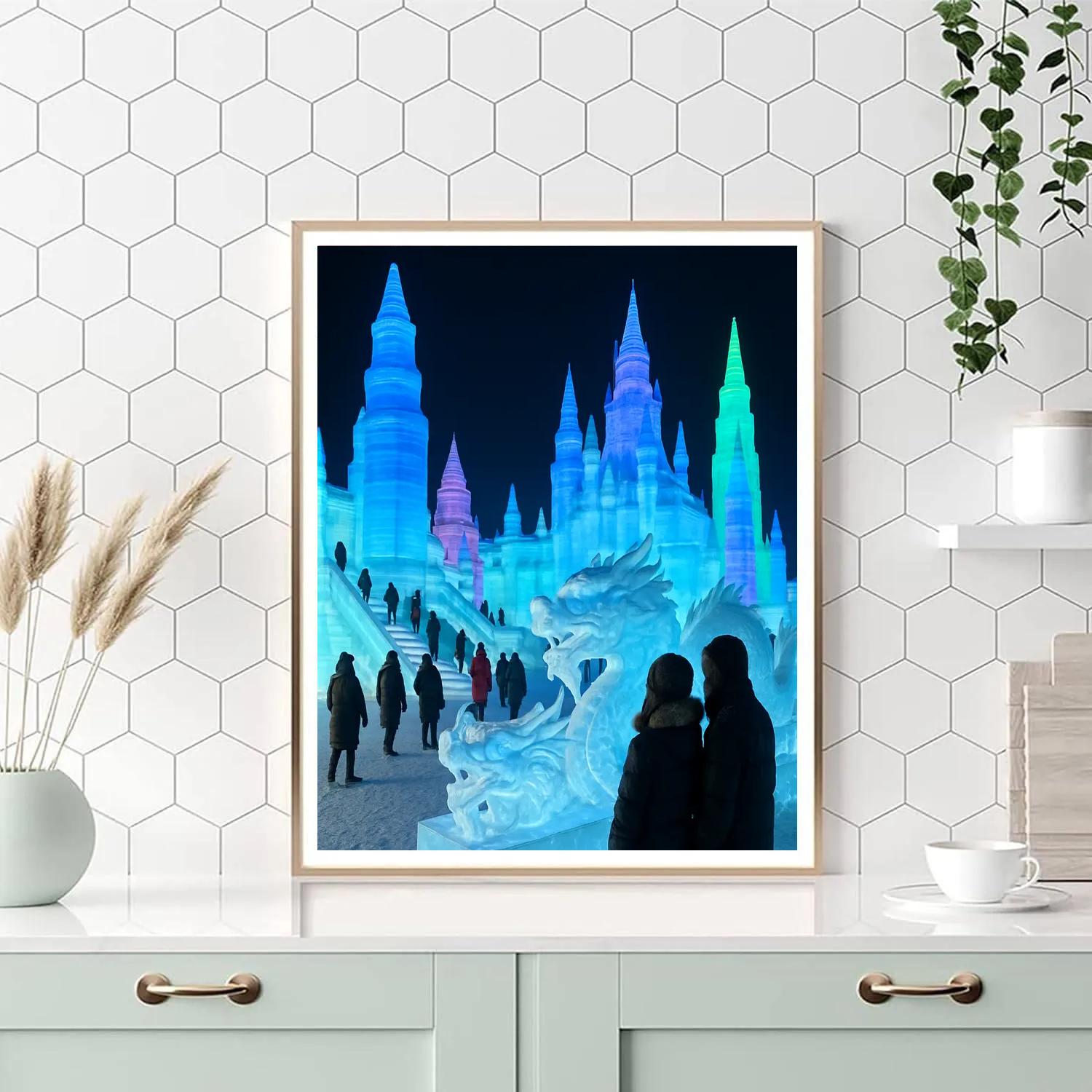 Harbin Ice And Snow Festival Night Sculptures DIY paint by numbers