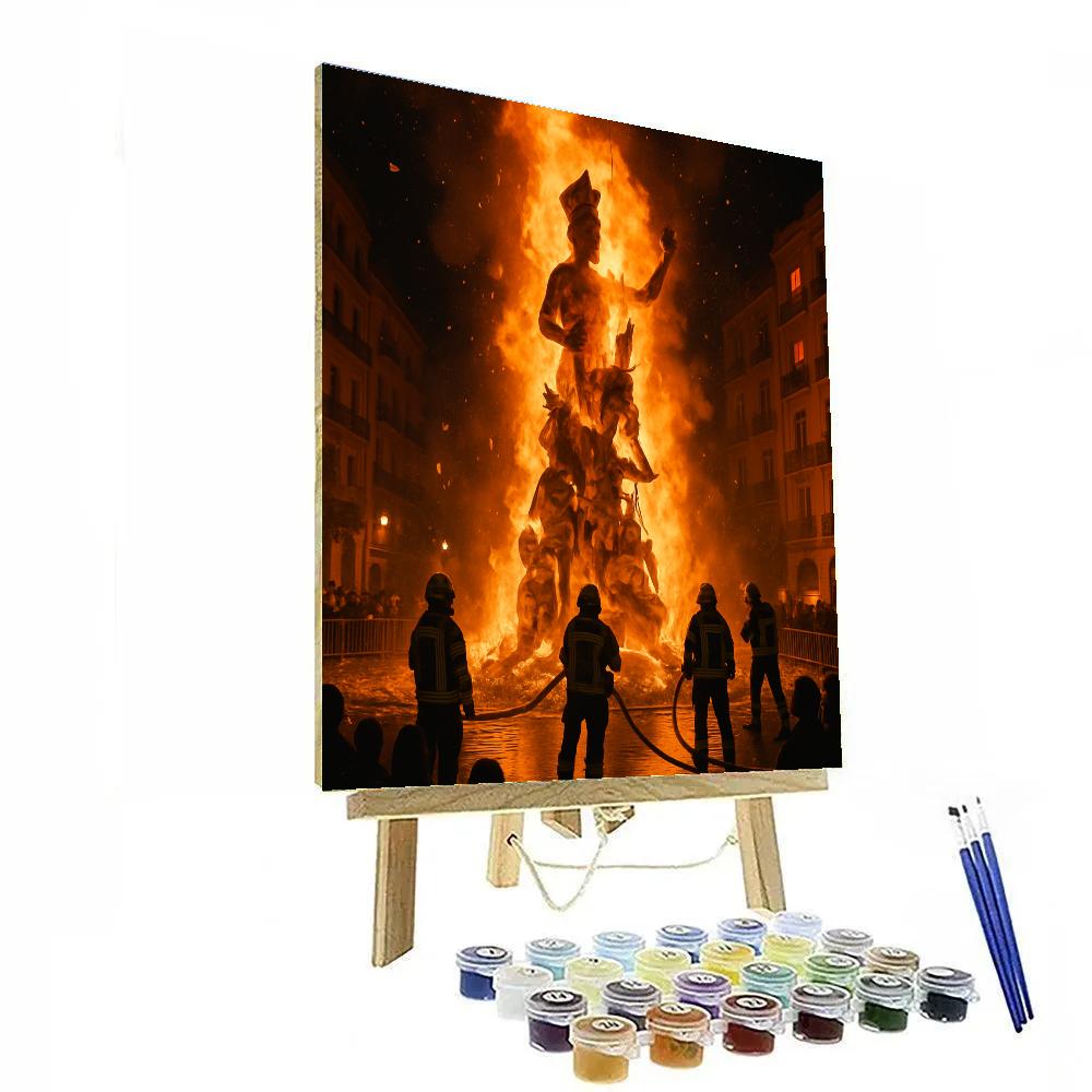 Burning Of The Fallas In Valencia Painting by numbers kit