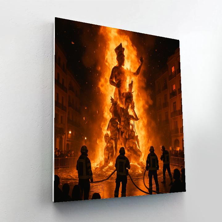 Burning Of The Fallas In Valencia Painting by numbers kit