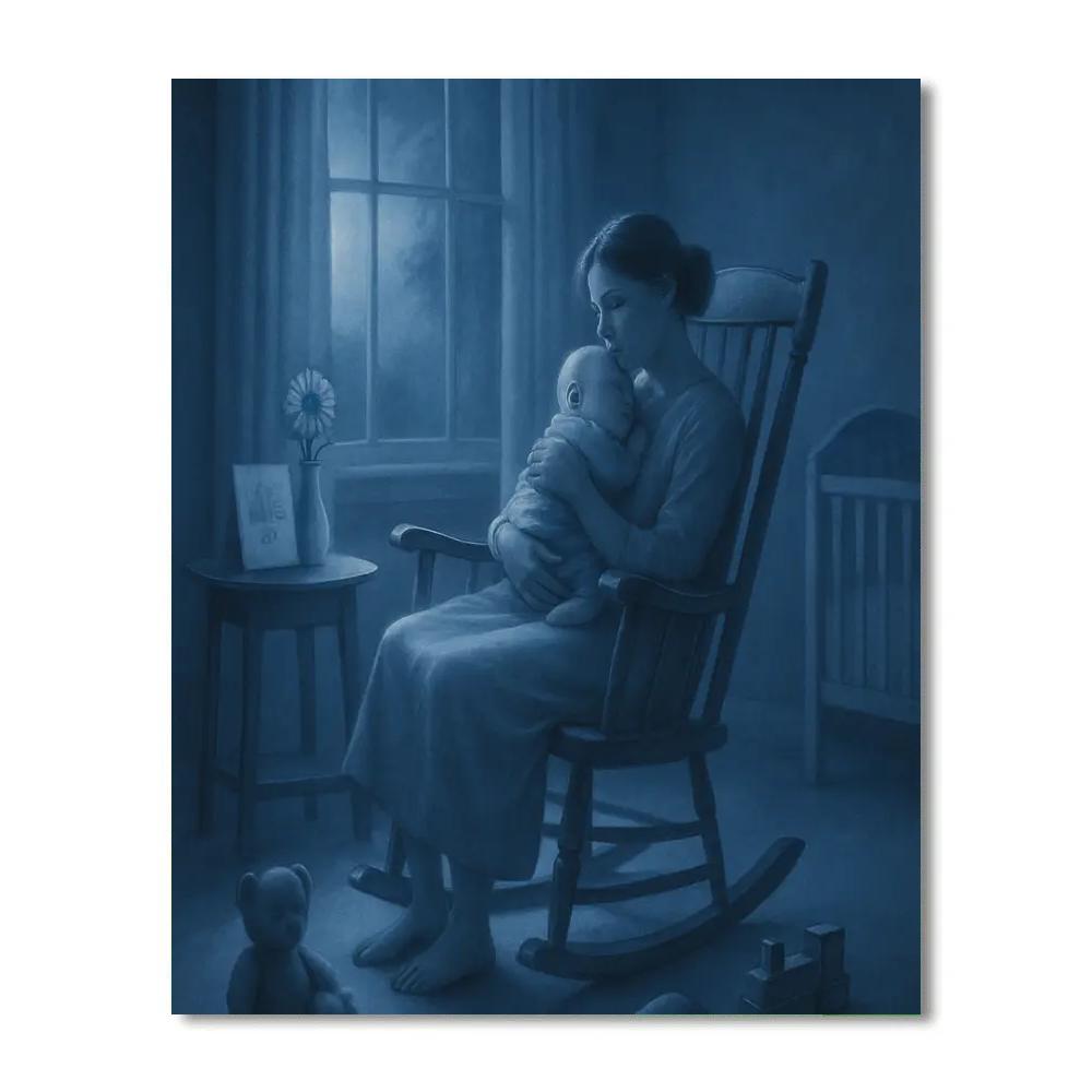 Moonlit Nursery Rocking Chair Painting by numbers kit