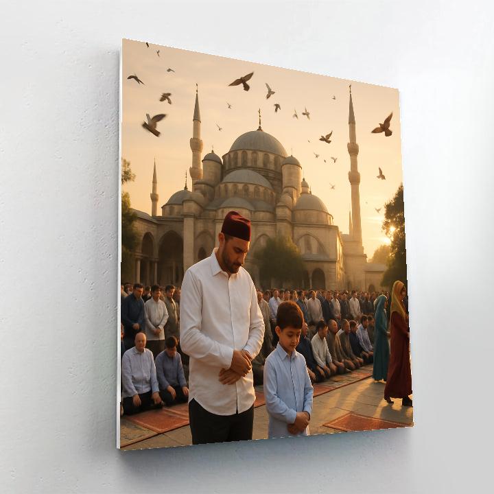 Eid Morning Prayers At Istanbul Mosque painting number kit