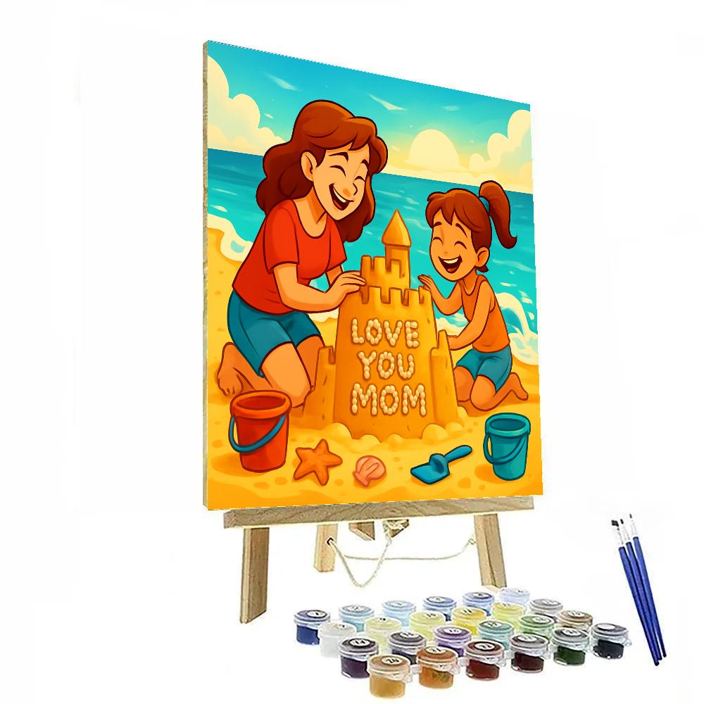 Mothers Day Beach Sandcastle Paint by numbers kits