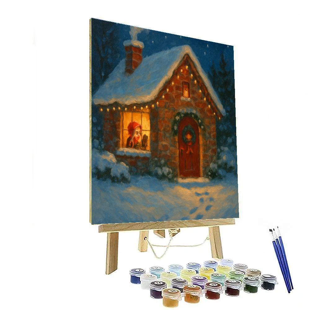 Midnight Chimney Snowglow Paint by numbers art