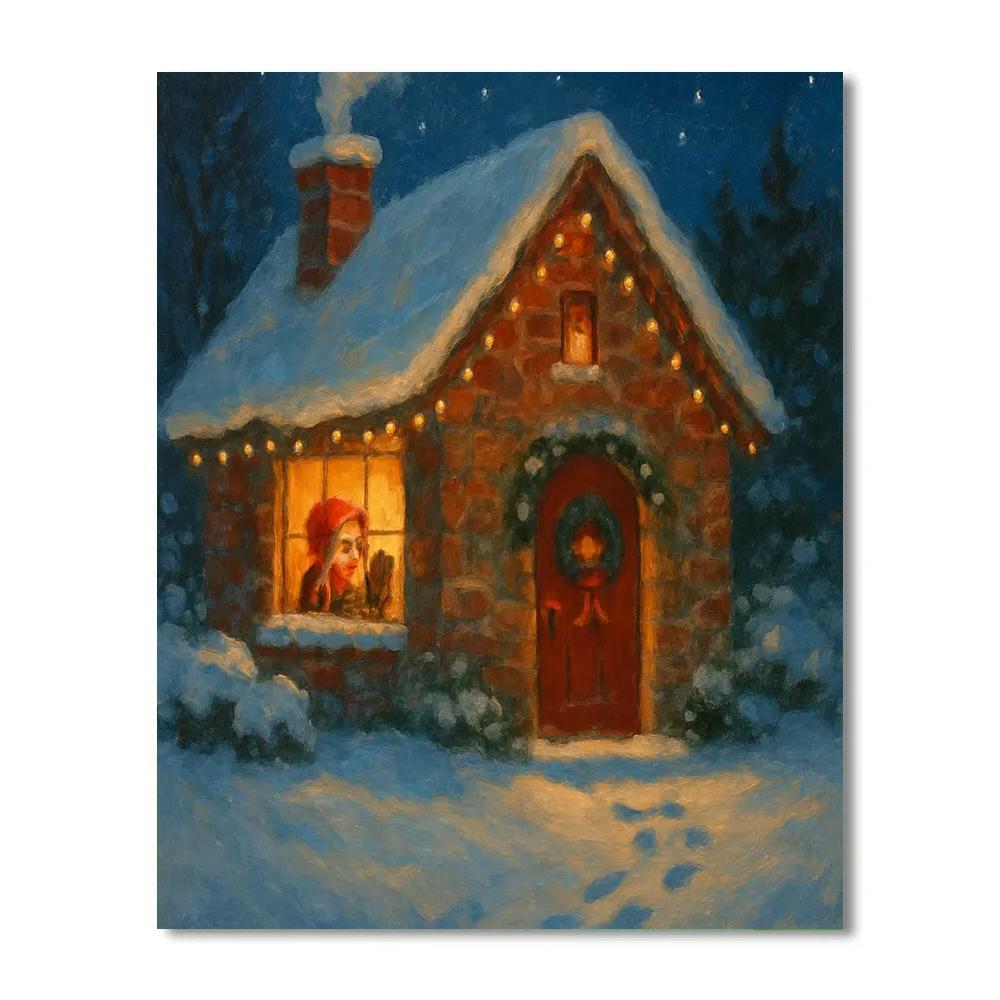 Midnight Chimney Snowglow Paint by numbers art