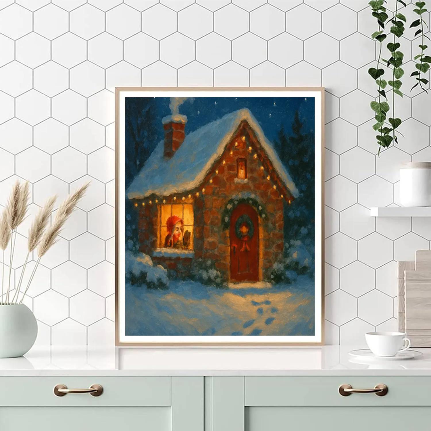 Midnight Chimney Snowglow Paint by numbers art