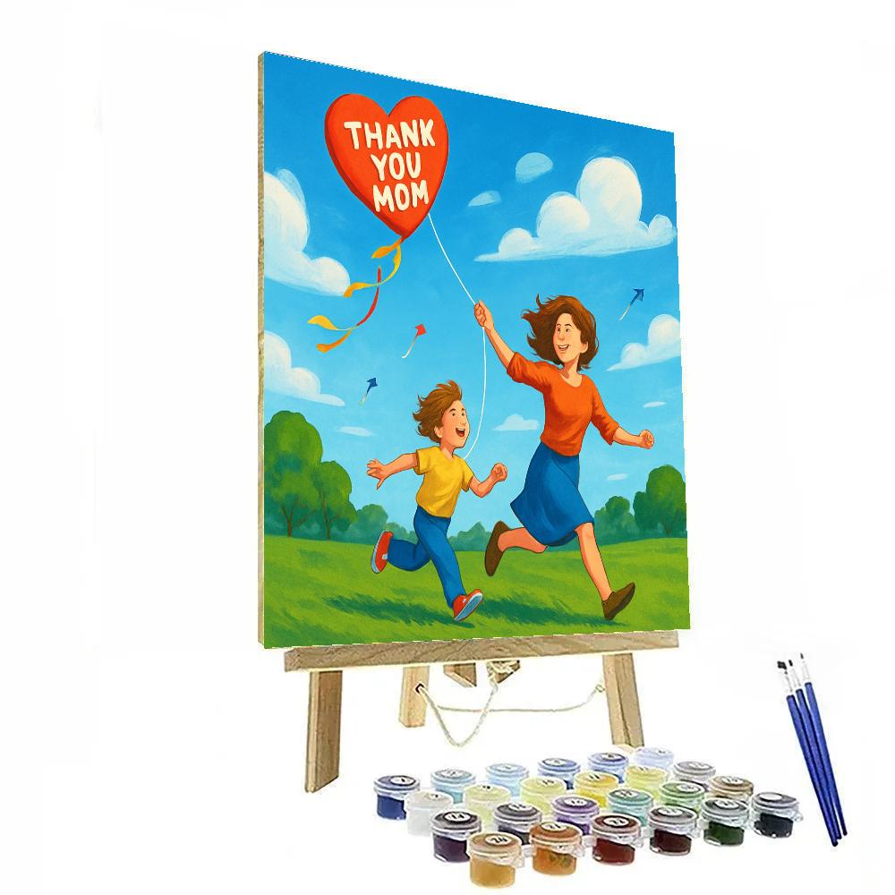 Mothers Day Park Kite Wishes Paint by numbers kits
