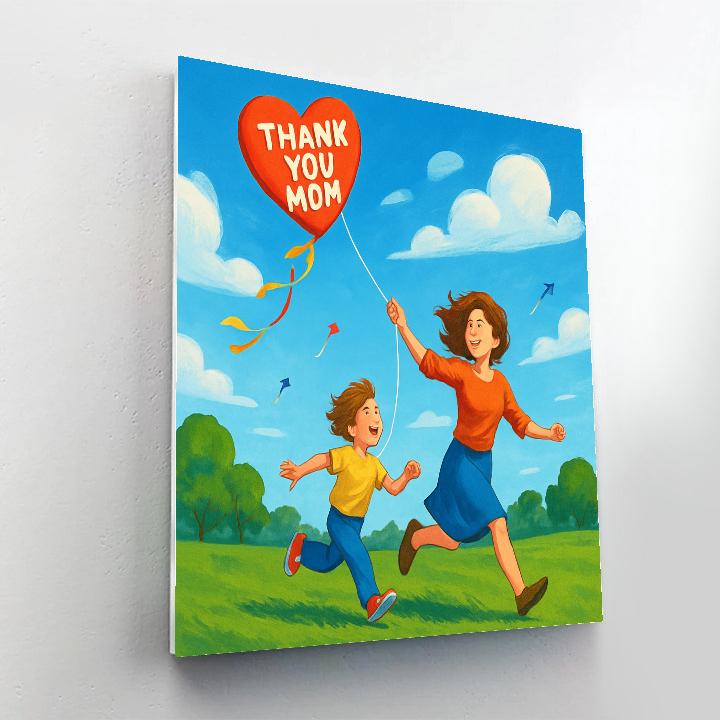 Mothers Day Park Kite Wishes Paint by numbers kits