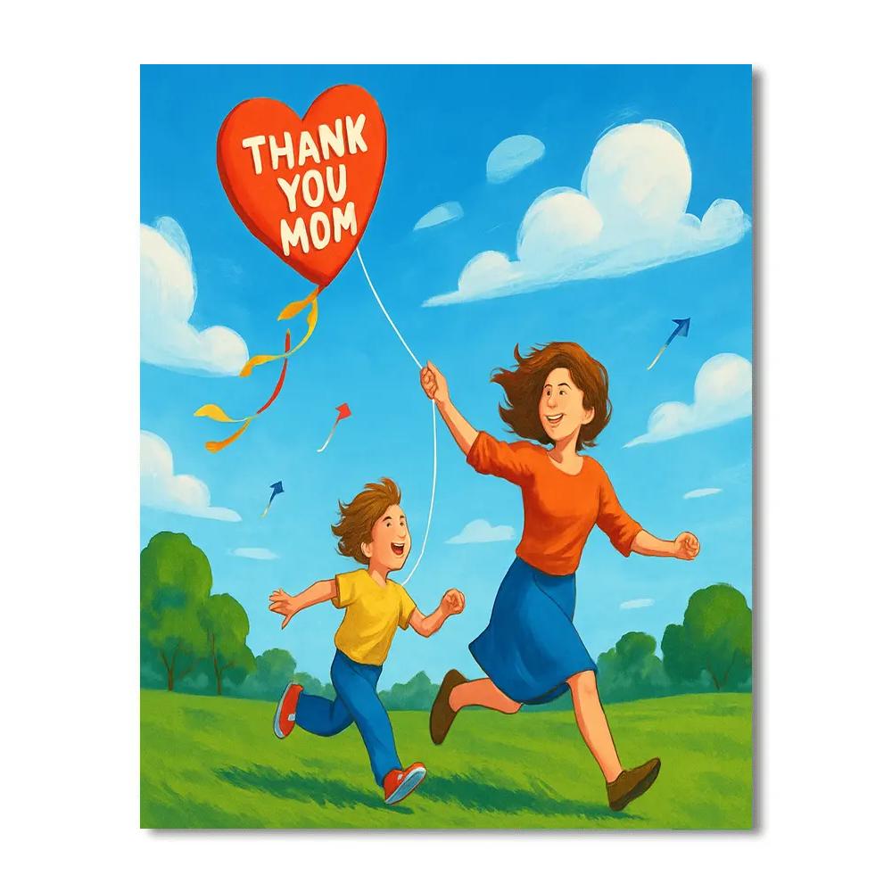 Mothers Day Park Kite Wishes Paint by numbers kits