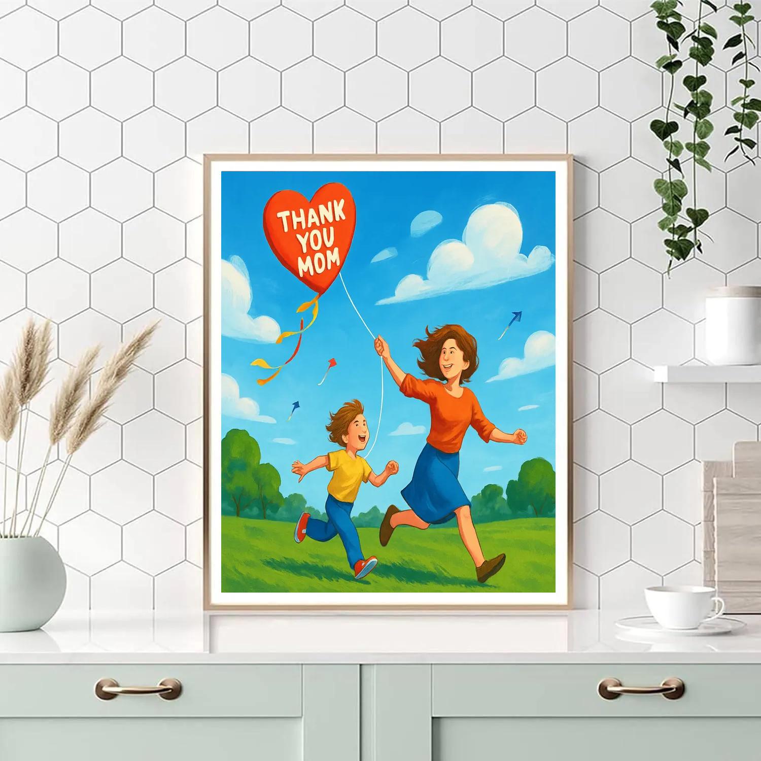 Mothers Day Park Kite Wishes Paint by numbers kits