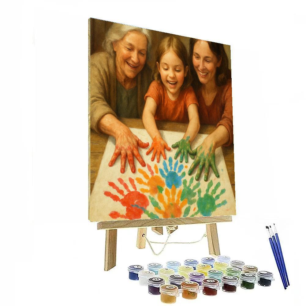 Generations Handprint Canvas DIY paint by numbers