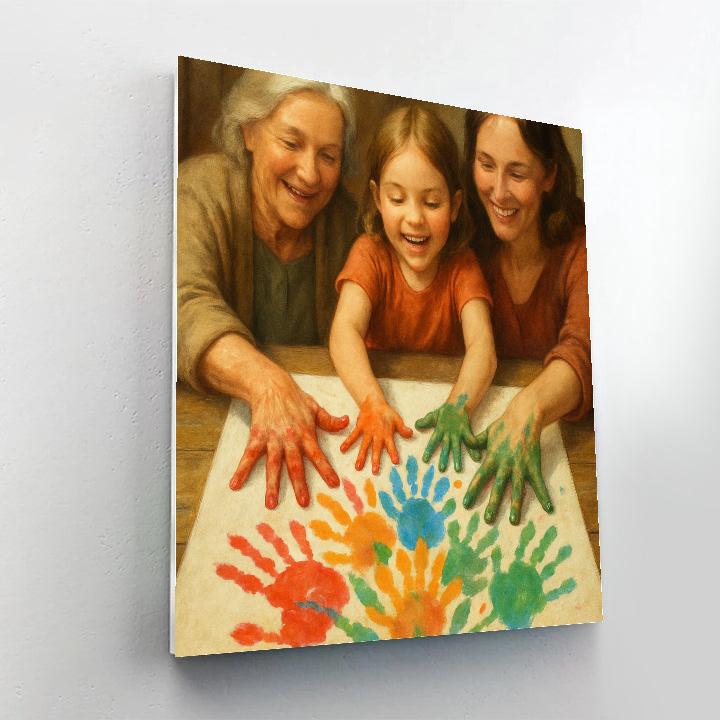 Generations Handprint Canvas DIY paint by numbers