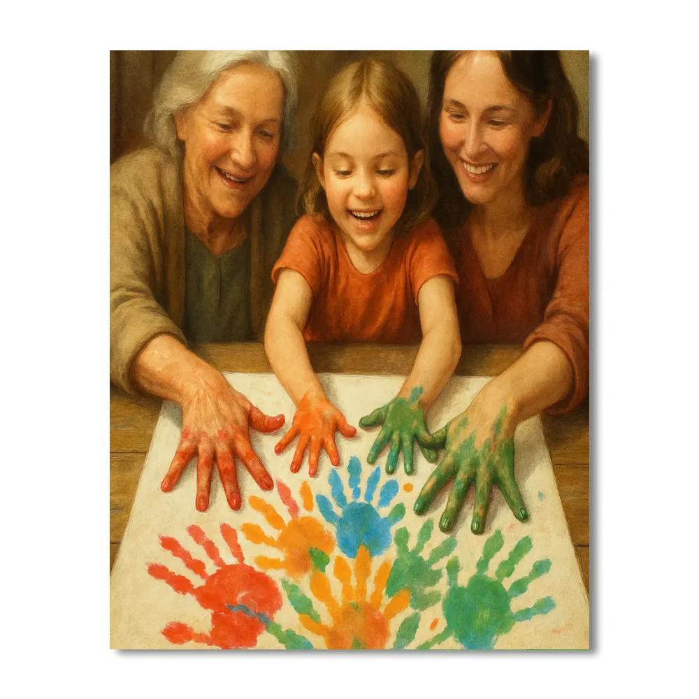 Generations Handprint Canvas DIY paint by numbers