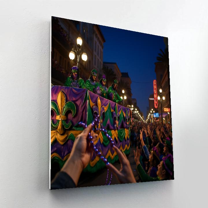 Mardi Gras Float On New Orleans Canal Street Numbered painting kits