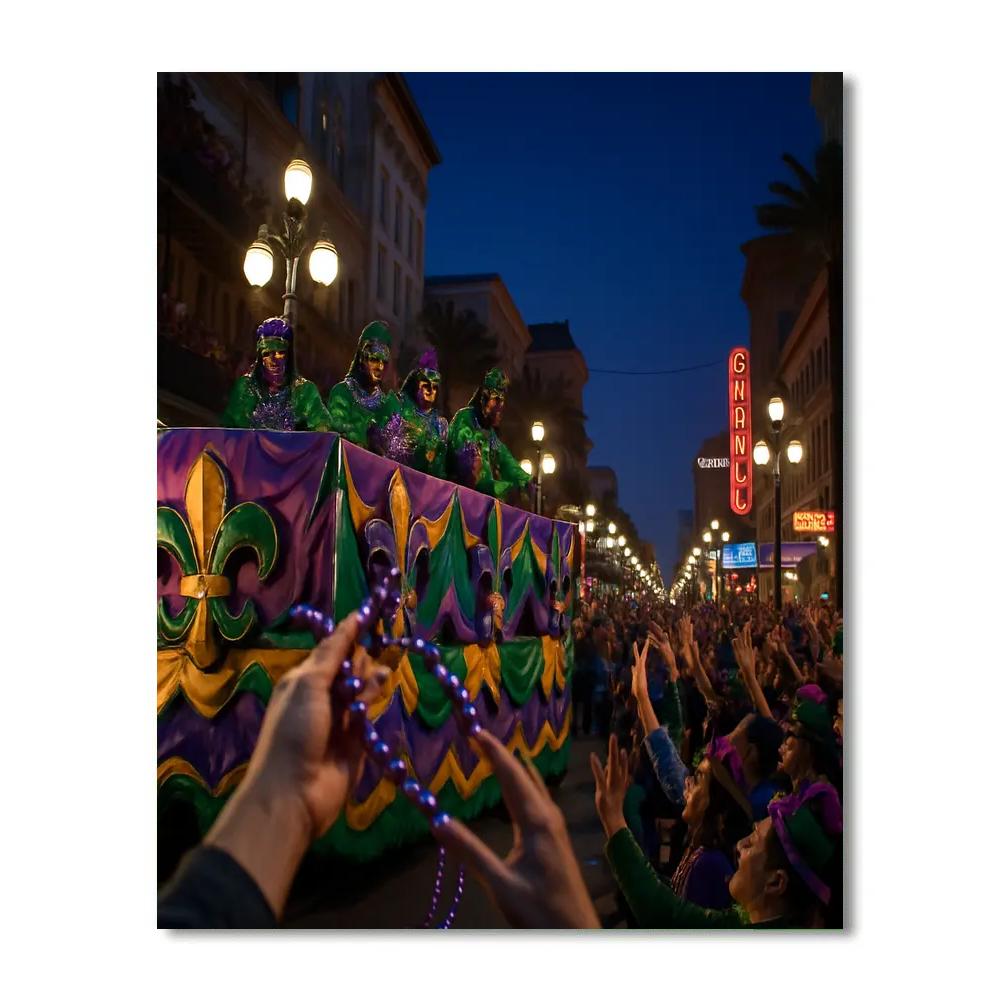 Mardi Gras Float On New Orleans Canal Street Numbered painting kits