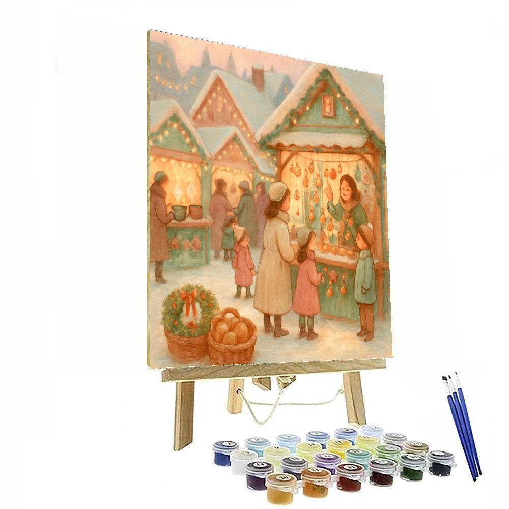 Gingerbread Market Twilight paint by numbers