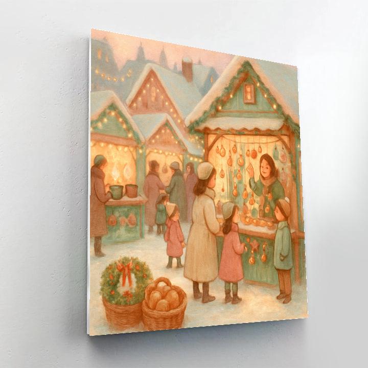 Gingerbread Market Twilight paint by numbers