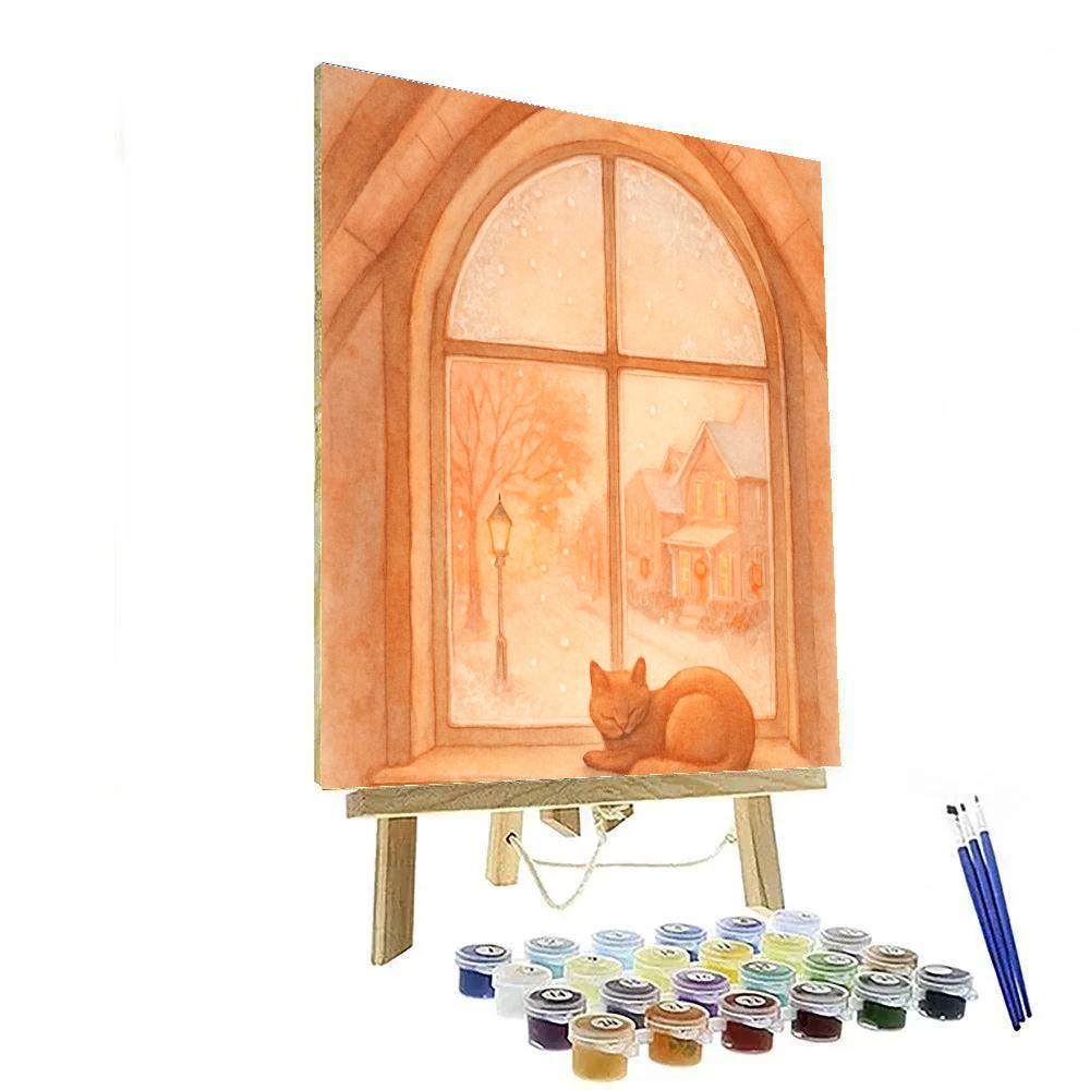 Window Seat Maple Snowday paint by numbers