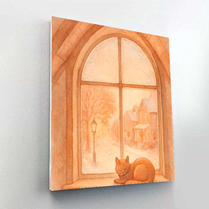 Window Seat Maple Snowday paint by numbers
