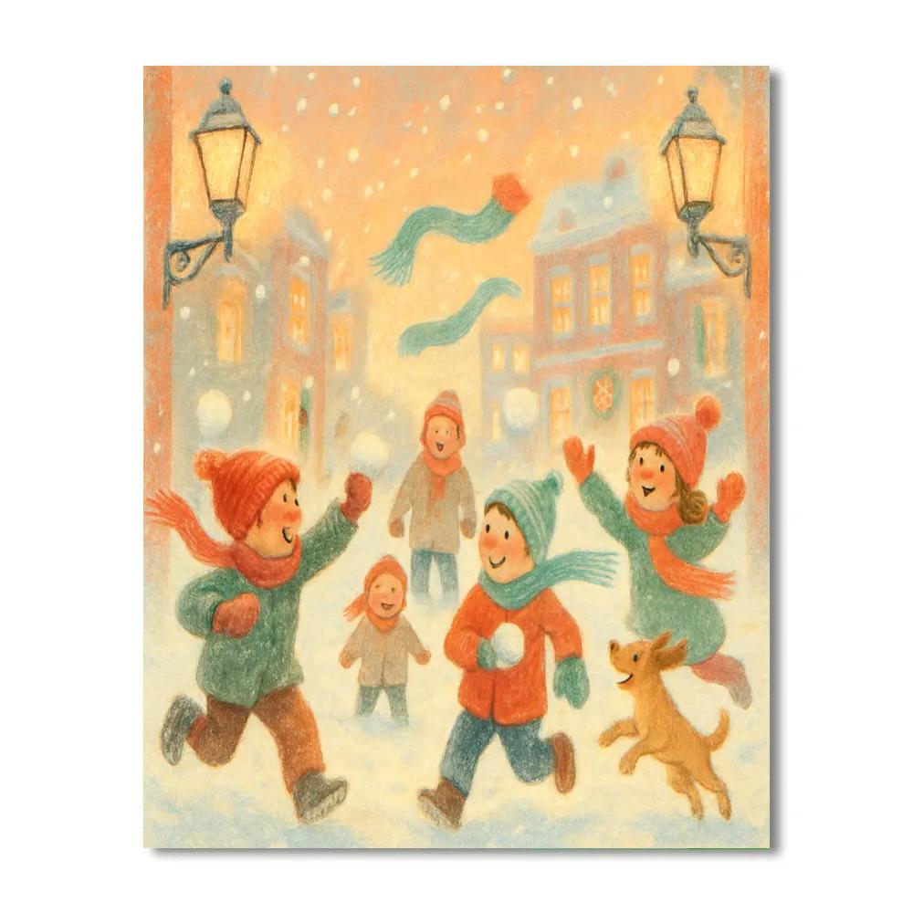 Snowball Symphony Alley Paint by numbers kits
