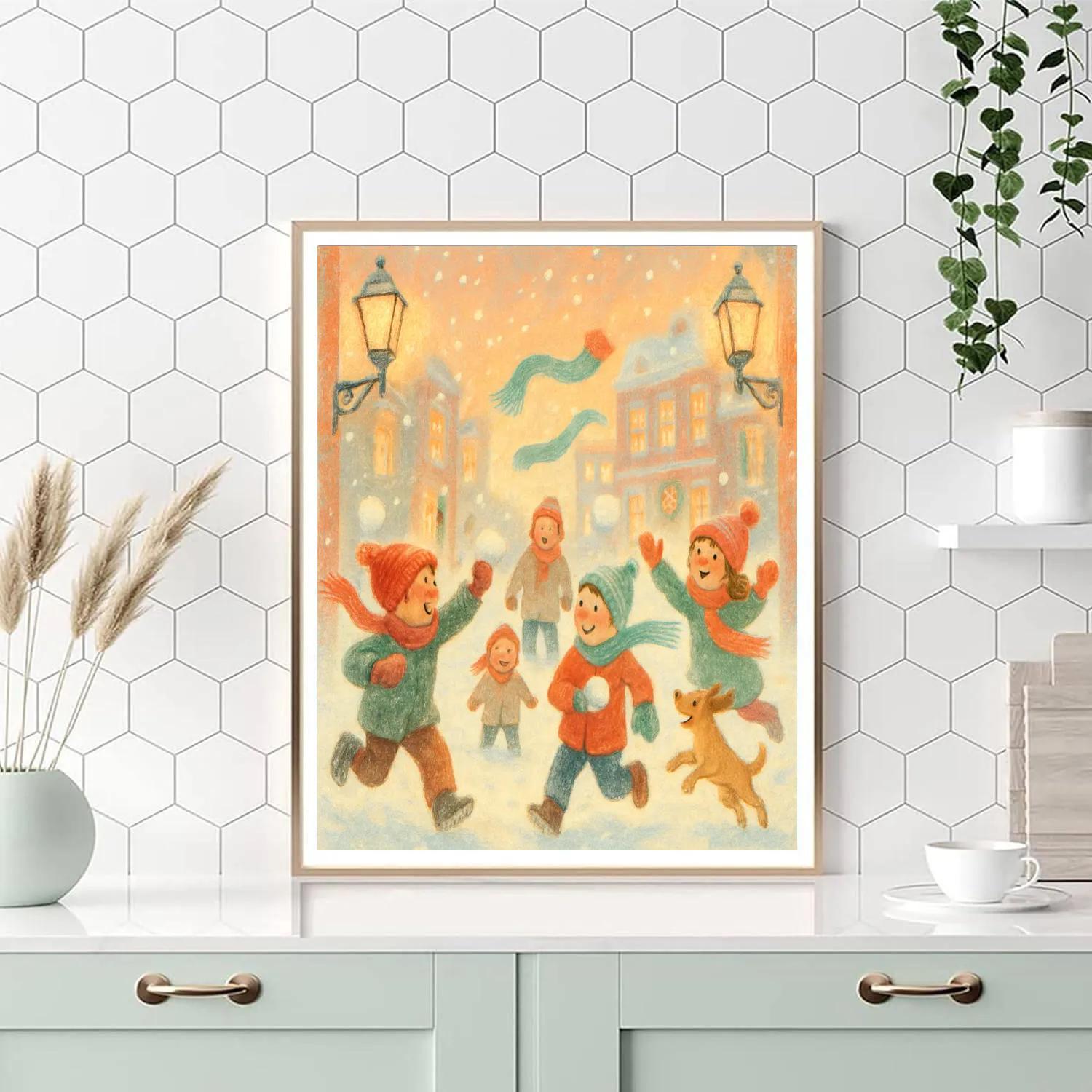 Snowball Symphony Alley Paint by numbers kits