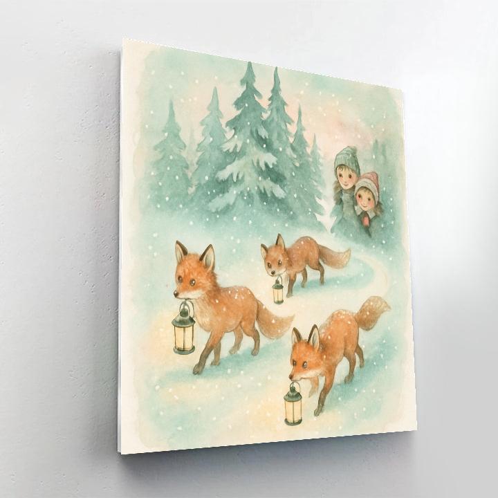 Frosted Fox Lantern Parade painting number kit