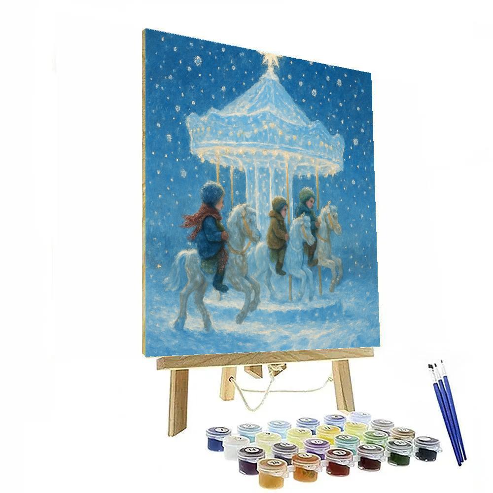 Icicle Carousel Night Number painting