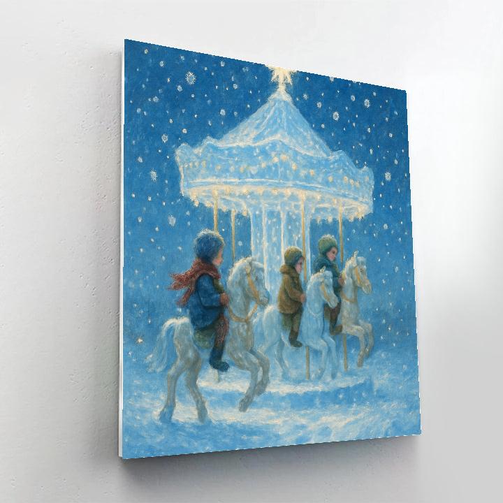 Icicle Carousel Night Number painting