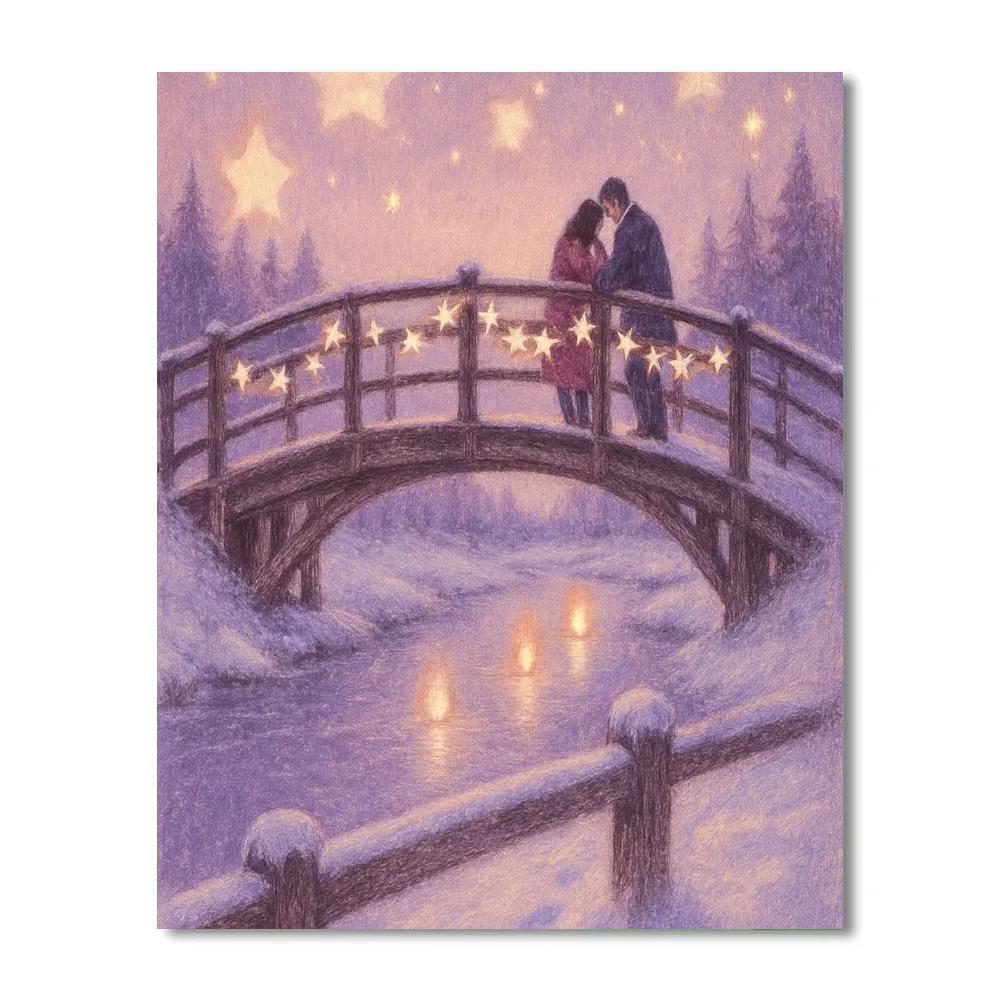Star Garland Winter Bridge paint by color