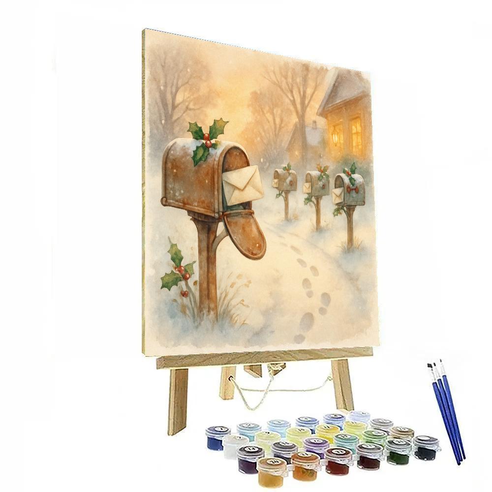 Snowy Postcard Lane Paint by numbers kits