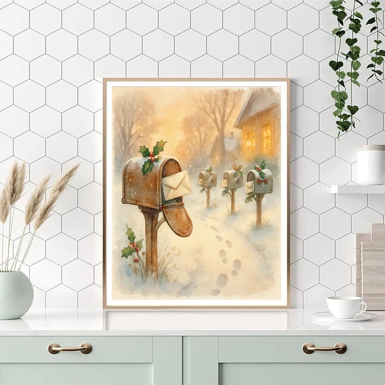 Snowy Postcard Lane Paint by numbers kits