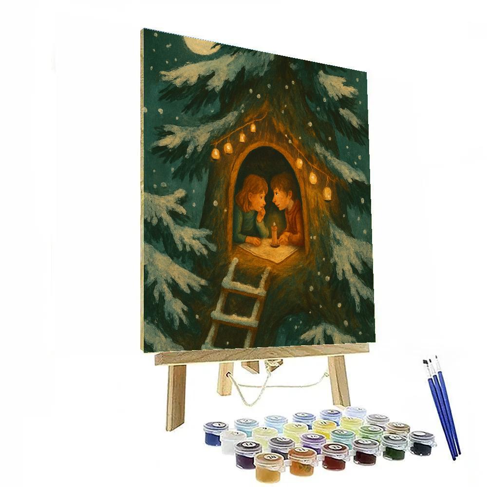 Frosted Treehouse Eve DIY paint by numbers