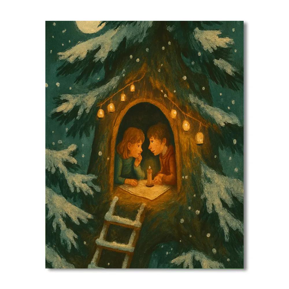 Frosted Treehouse Eve DIY paint by numbers