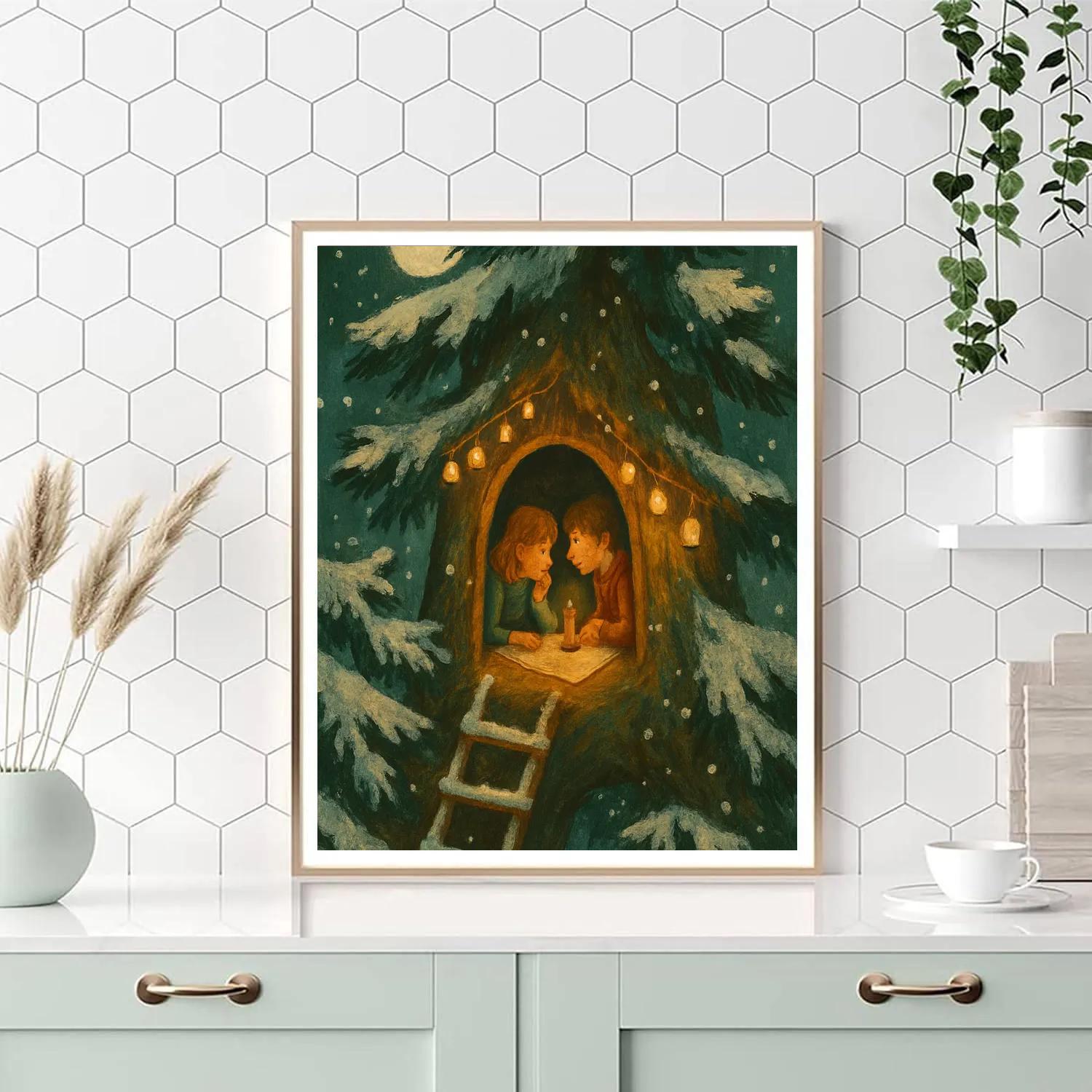Frosted Treehouse Eve DIY paint by numbers