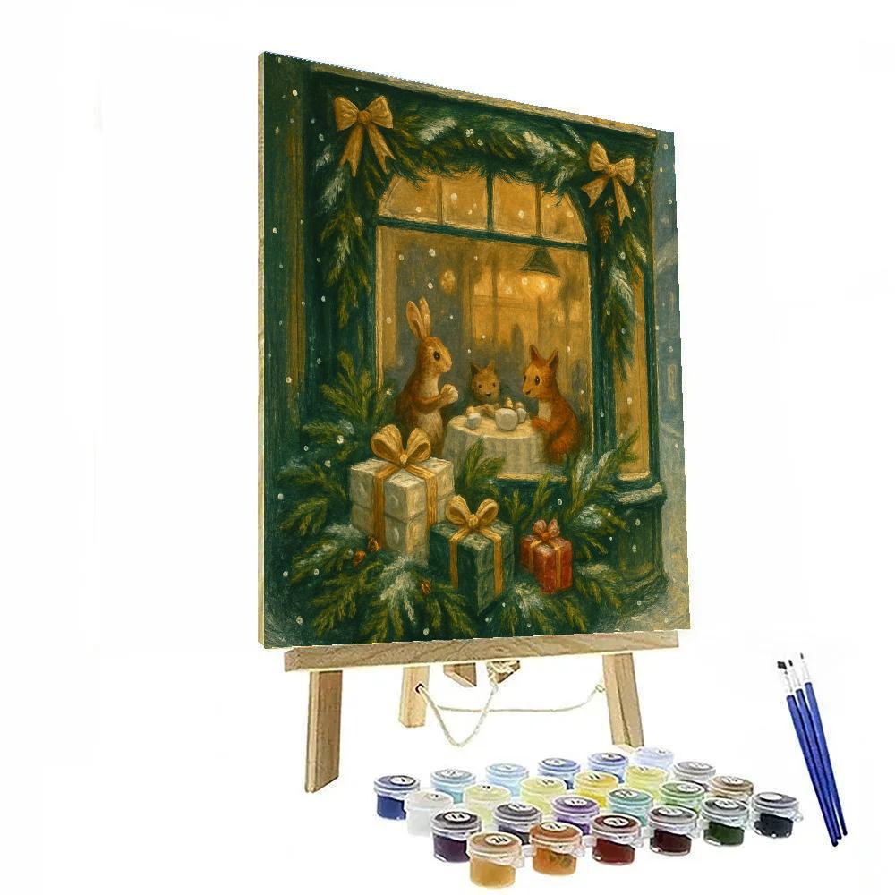 Evergreen Window Display Number painting