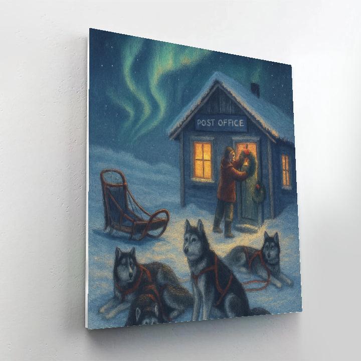 Polar Post Office Night Paint by numbers art