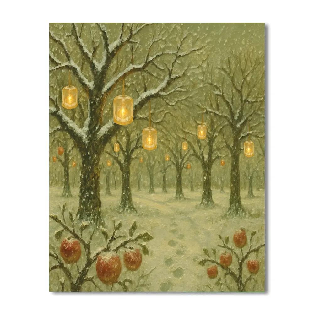 Glowing Orchard Ice Lanterns Numbered painting kits