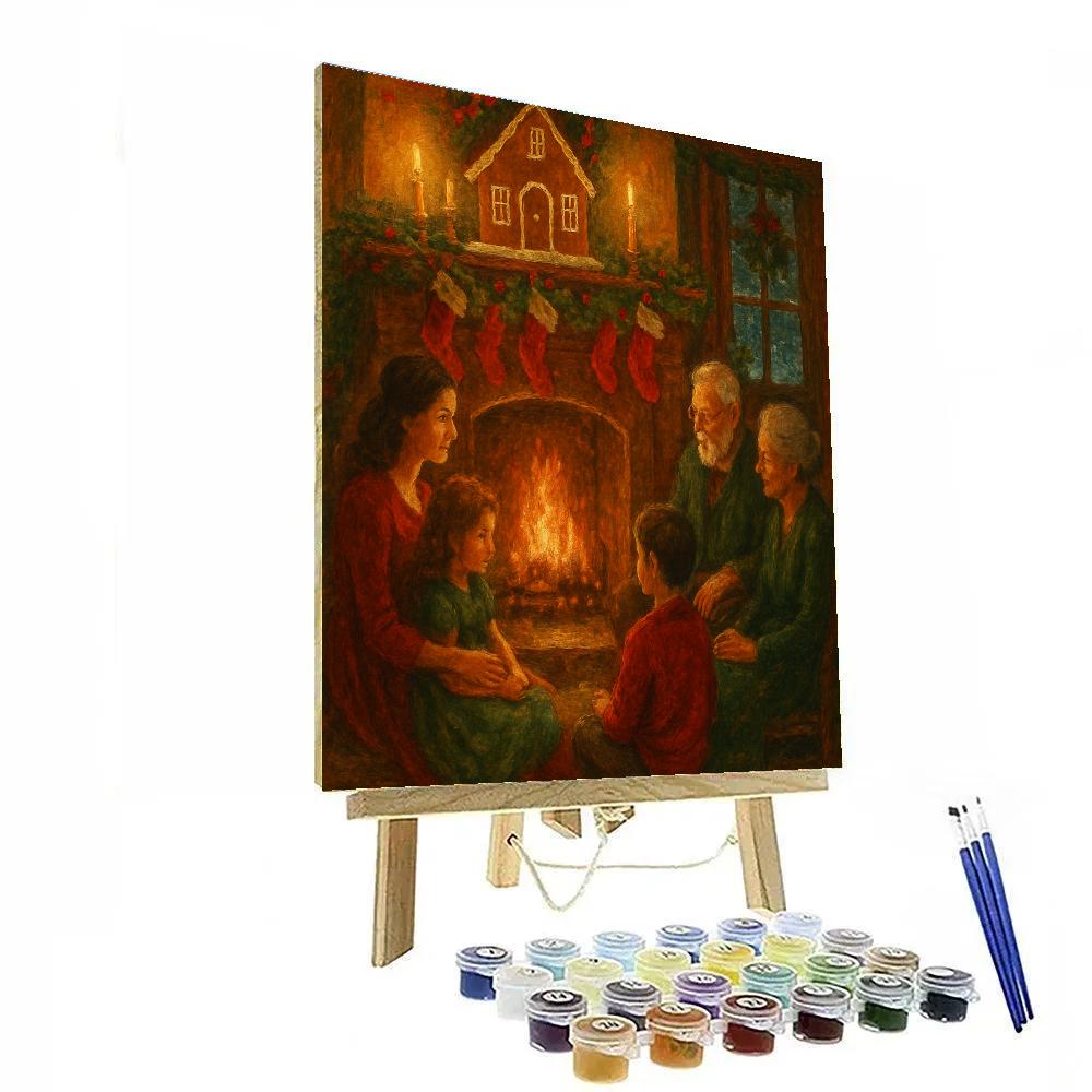 Cozy Hearth Gingerbread Evening Painting by numbers kit