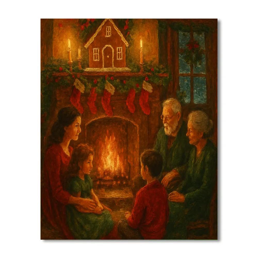Cozy Hearth Gingerbread Evening Painting by numbers kit