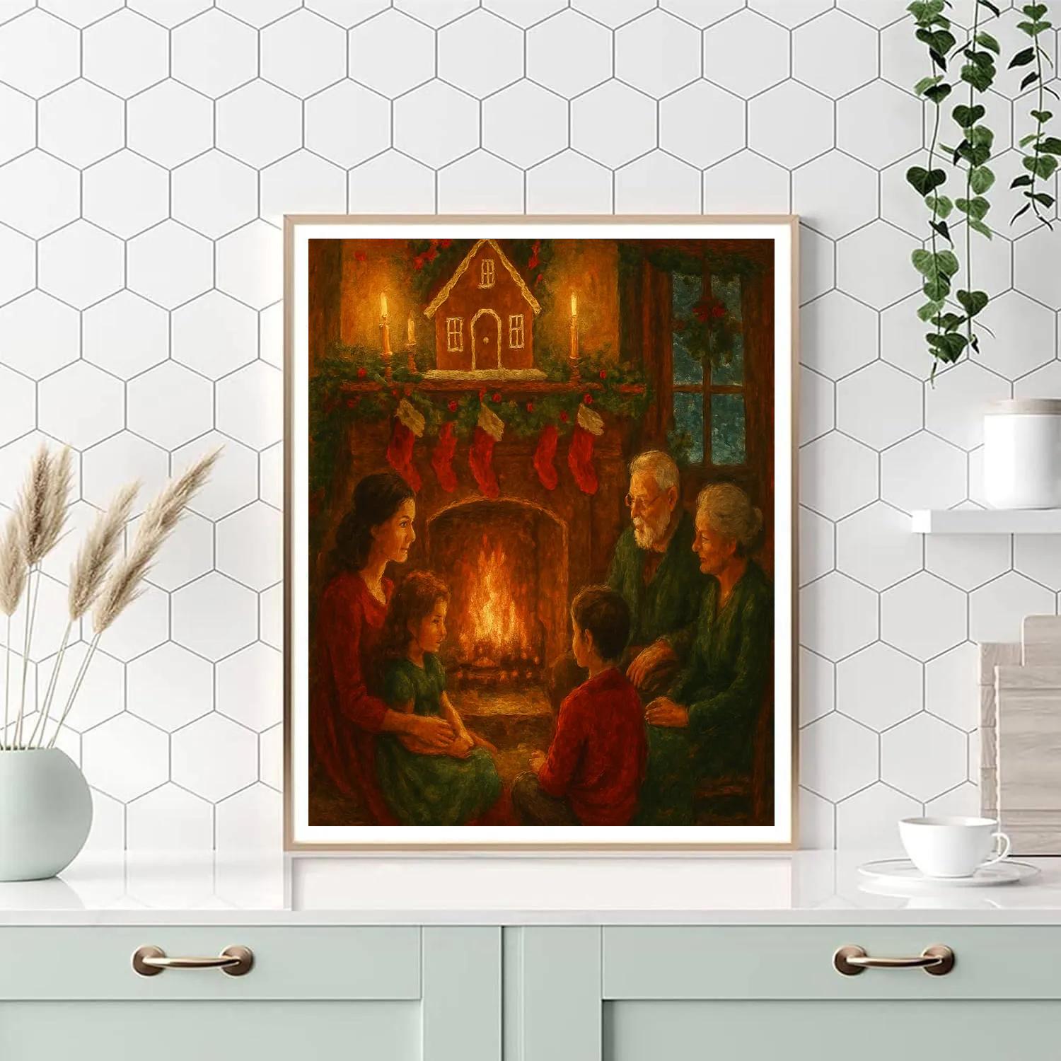 Cozy Hearth Gingerbread Evening Painting by numbers kit