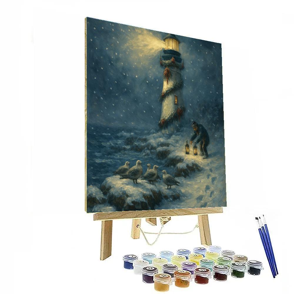 Frosted Lighthouse Watch Number painting
