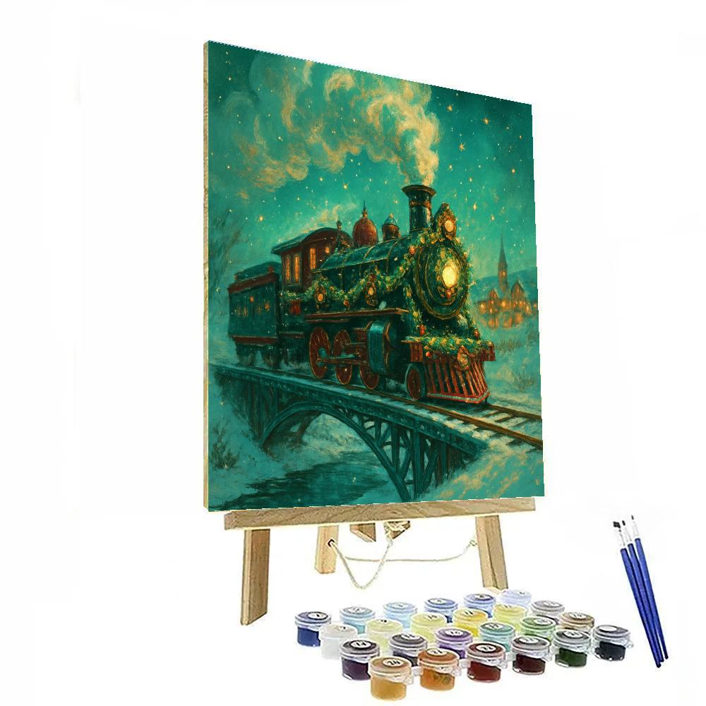 Tinsel Train Crossing Numbered painting kits