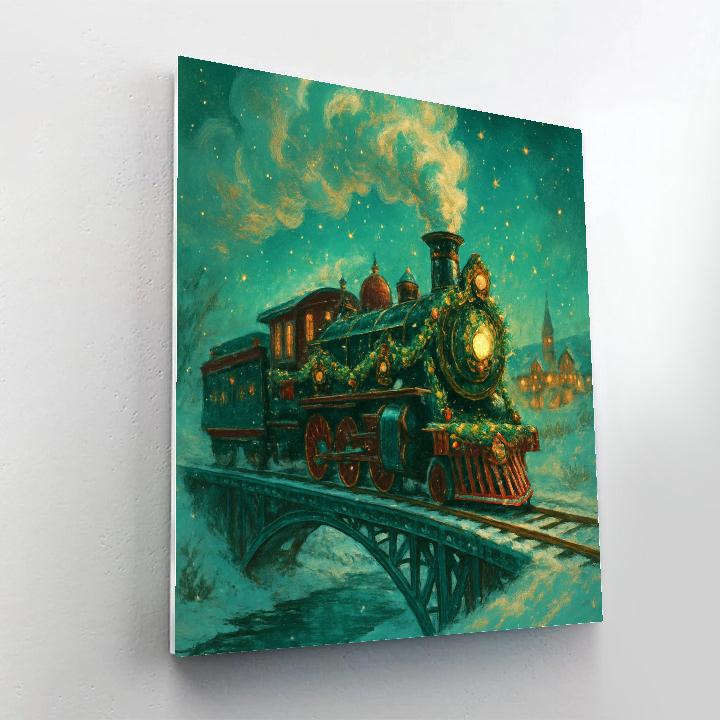 Tinsel Train Crossing Numbered painting kits