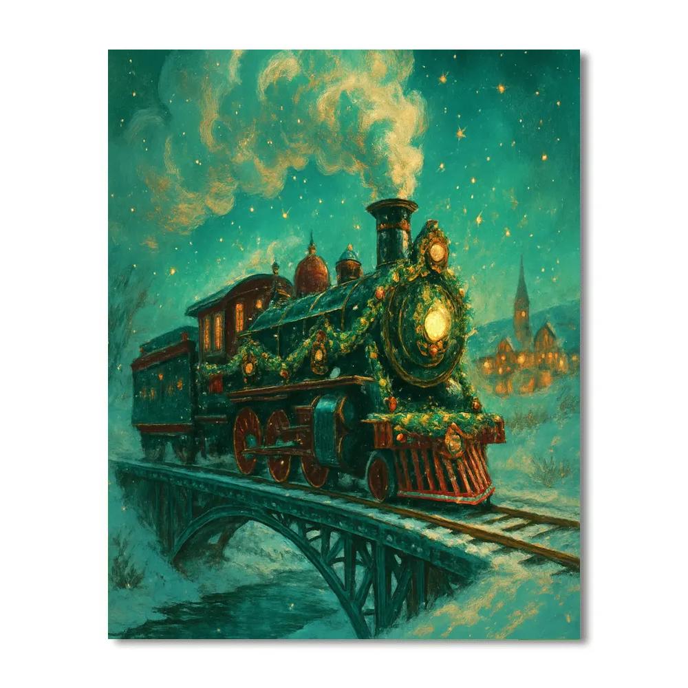 Tinsel Train Crossing Numbered painting kits