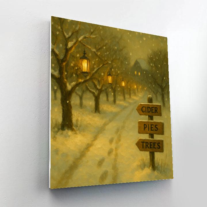 Frosted Lantern Orchard Path Number painting