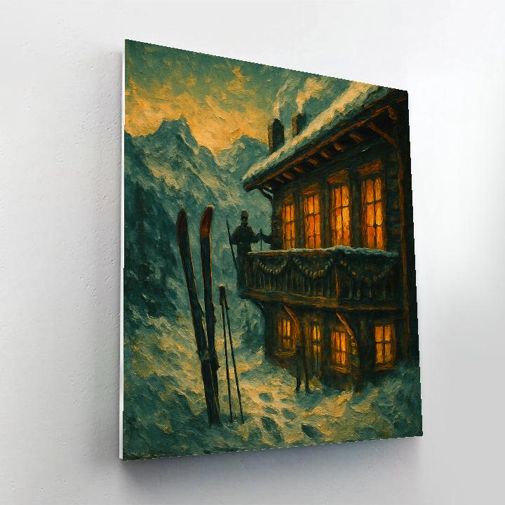 Lantern-Filled Pine Lodge paint by numbers