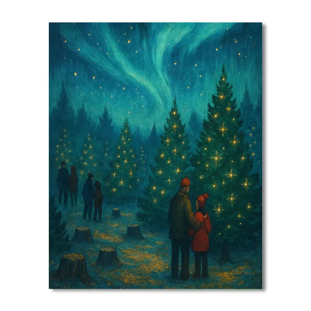 Celestial Tree Farm painting number kit