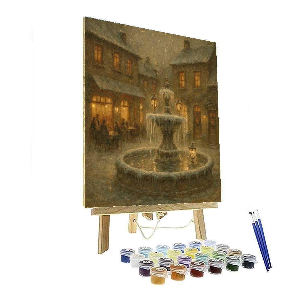Frosted Lantern Courtyard Painting by numbers kit