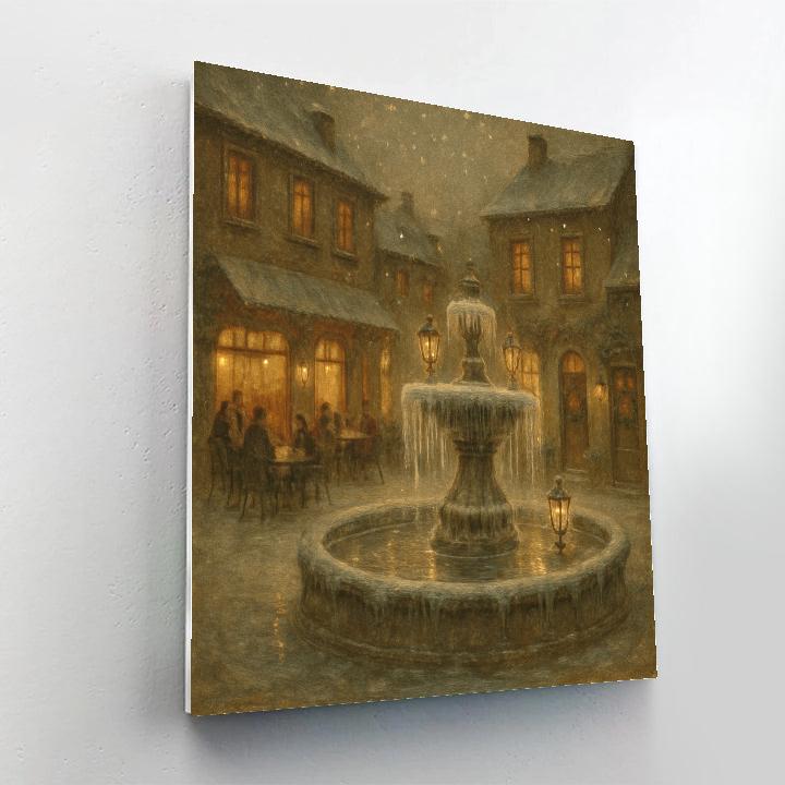 Frosted Lantern Courtyard Painting by numbers kit