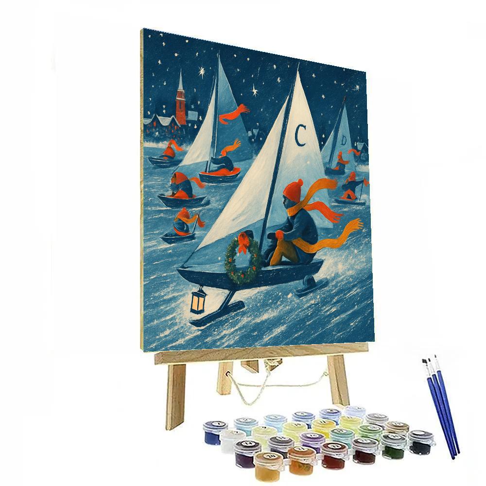 Winter Lantern Regatta Numbered painting kits