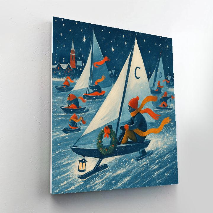 Winter Lantern Regatta Numbered painting kits
